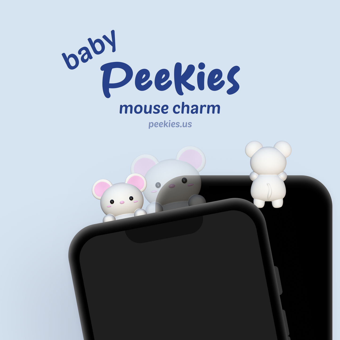 Peekies Baby White Mouse